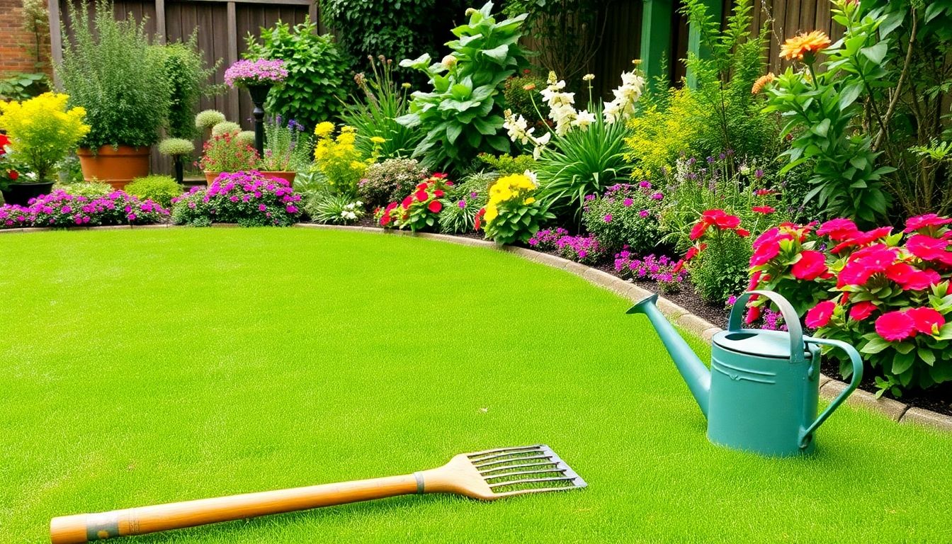 A colourful garden in London with flowers and greenery.