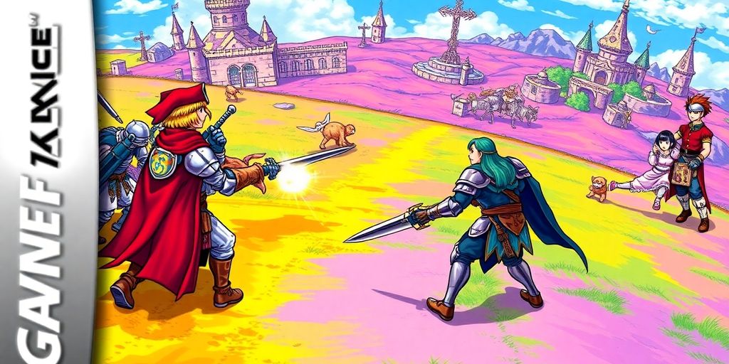 Final Fantasy Tactics Advance characters in battle on Game Boy Advance.