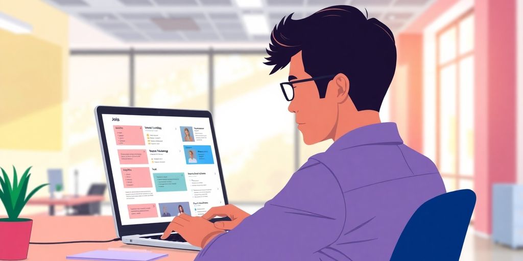 A person looking at job listings