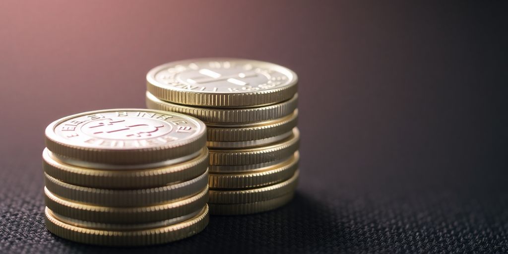 Pièces d'argent sur un fond sombre.