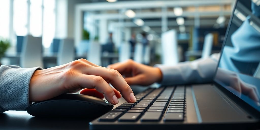 Person online with a customer service representative.