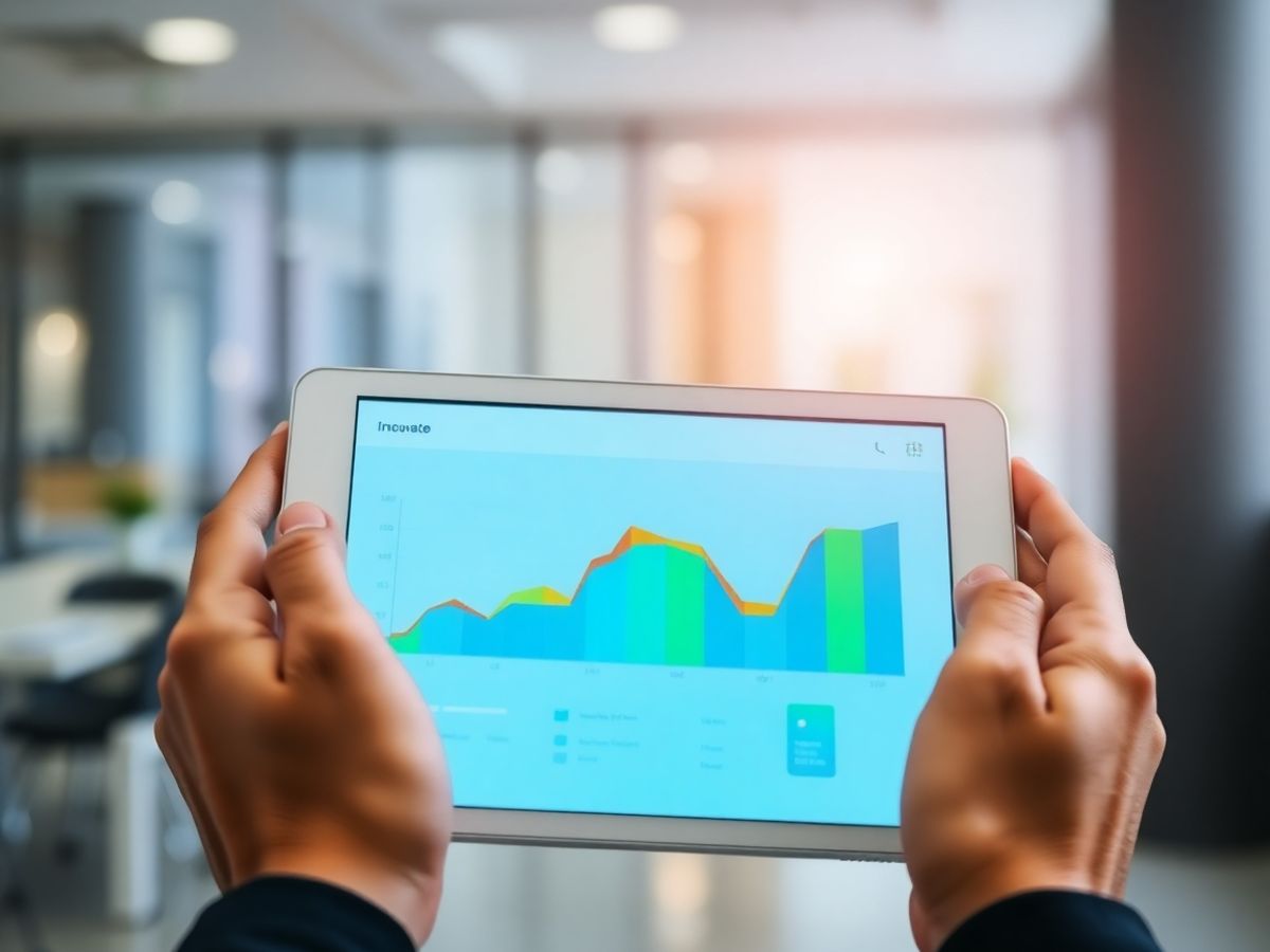 Antreprenor în creștere, măsurând performanța comerțului online.