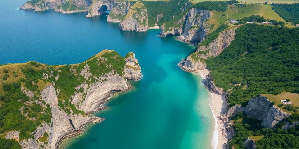 Vue aérienne de la Galice, Espagne, paysages magnifiques.