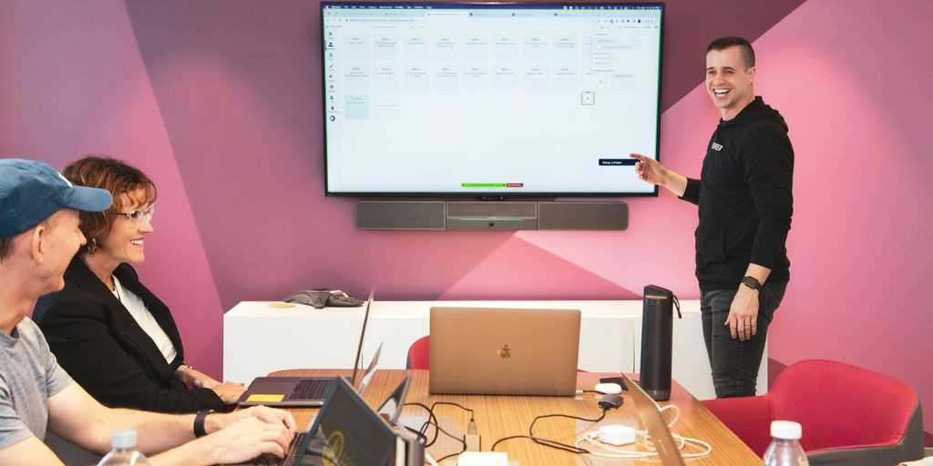 a person giving a presentation