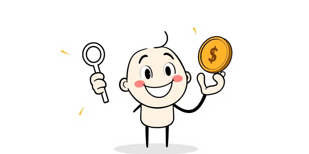 Cartoon character offering a home equity loan.