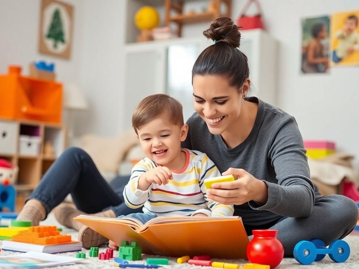 Părinte și copil învățând împreună acasă.