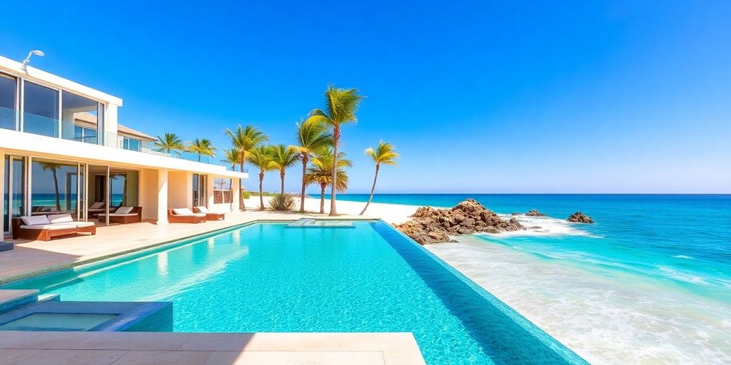 Luxurious beachfront villa in Cabo with stunning ocean views.