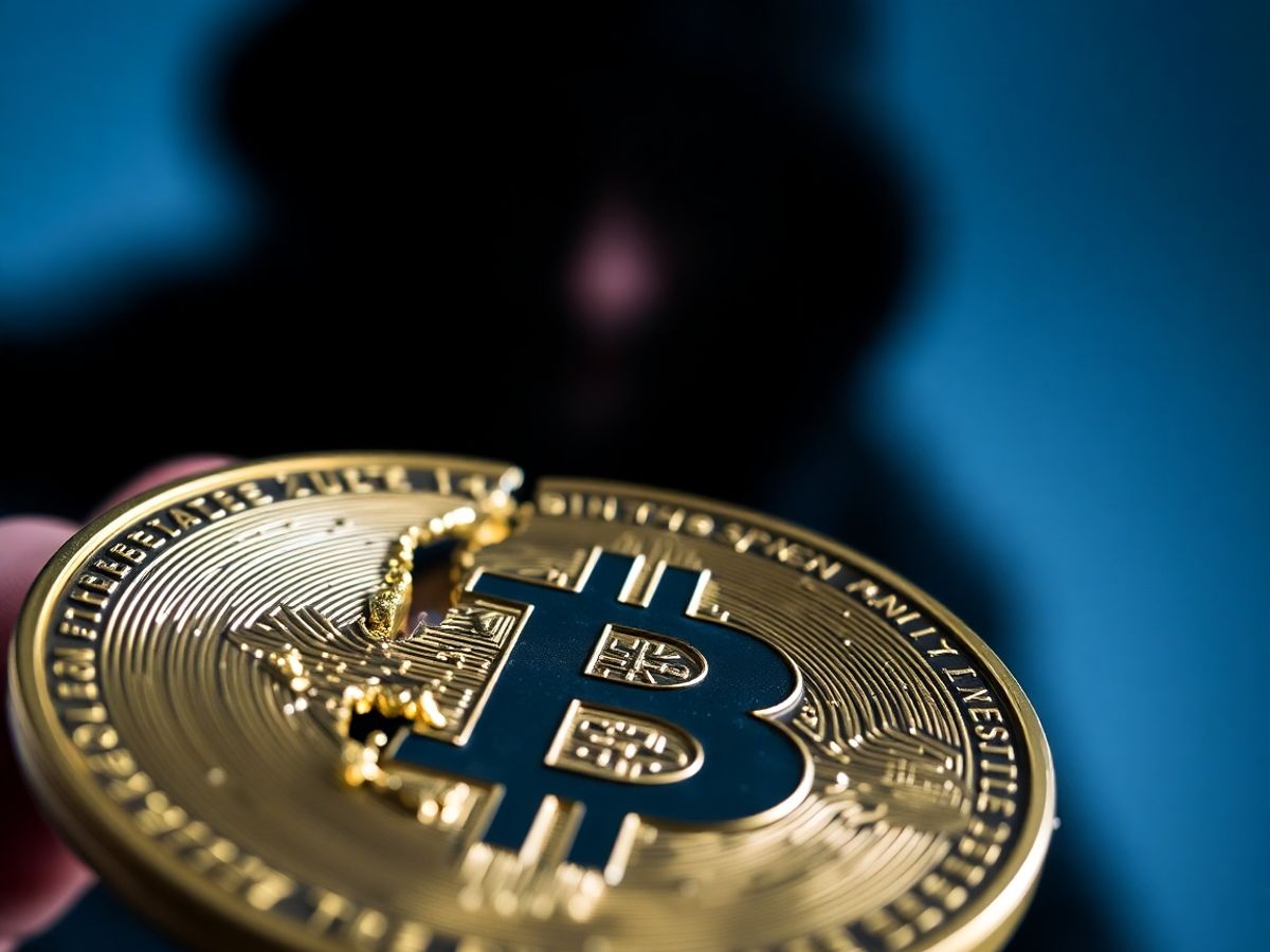 Crypto coin breaking, indicating rug pull risks.