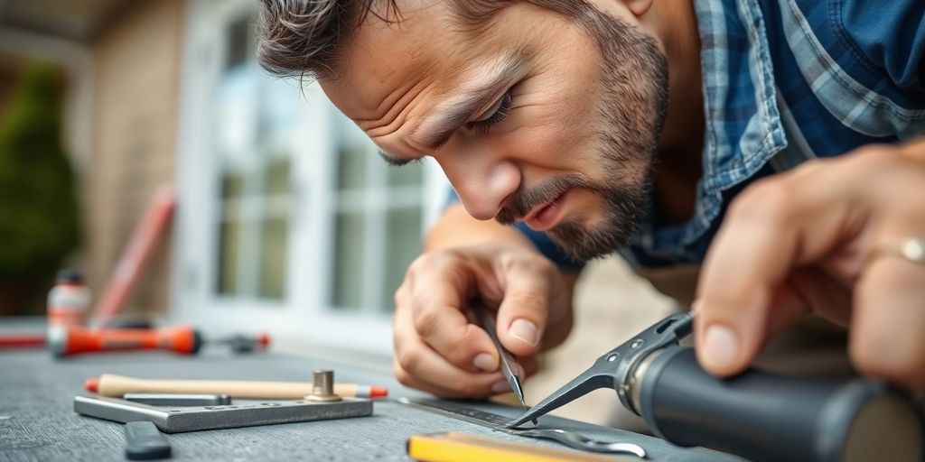 Home repair specialist working diligently on a project.