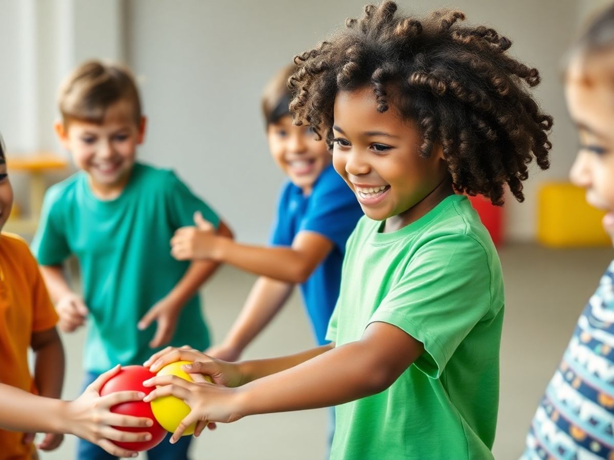 Copii jucându-se jocuri de echipă împreună.