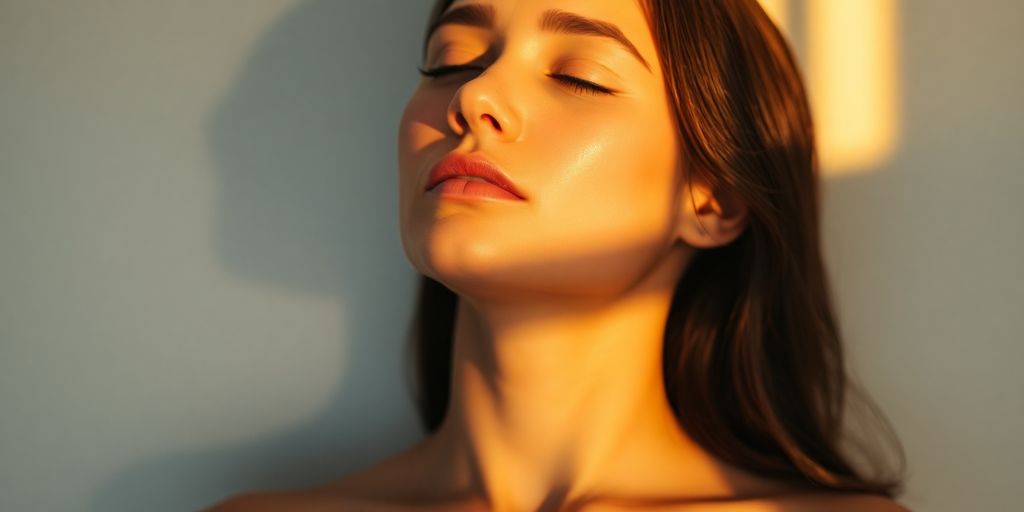 Woman relaxing peacefully.