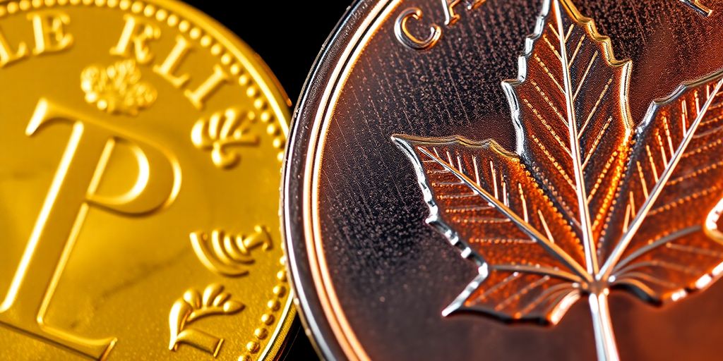 Pièces Krugerrand et Maple Leaf côte à côte.