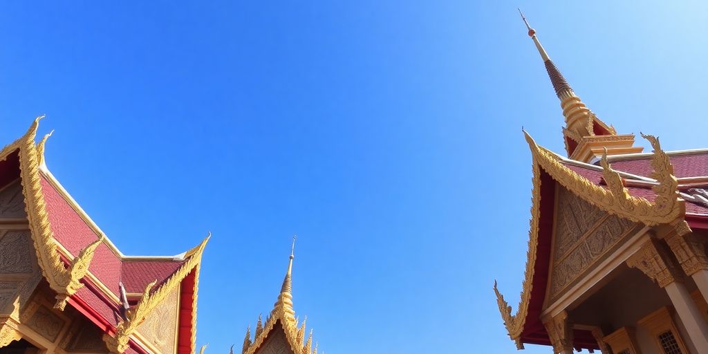 Grand palace and temple in Bangkok at daytime
