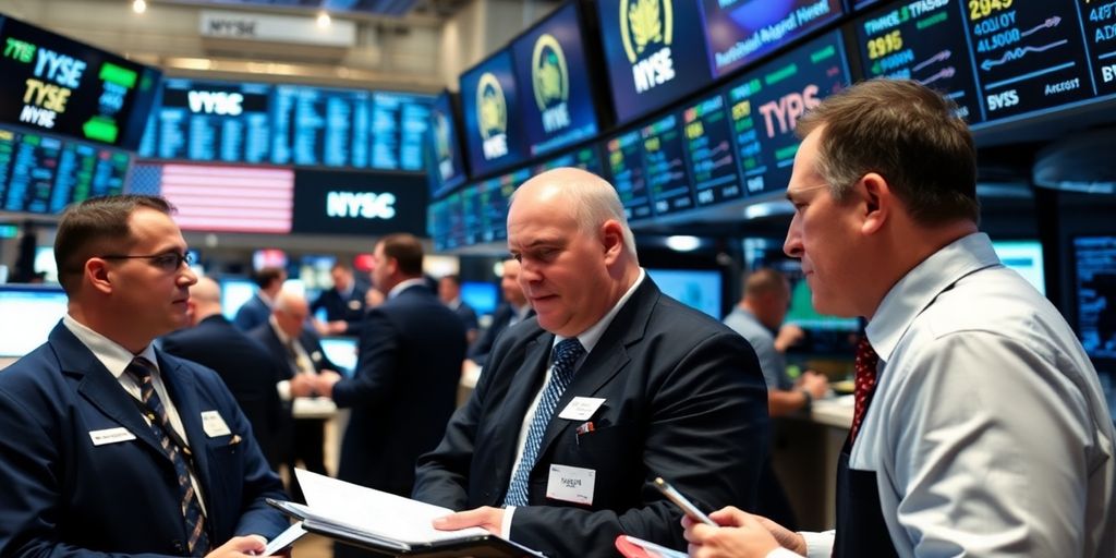 Imagem de um pregão financeiro movimentado. Imagem de um pregão financeiro movimentado.