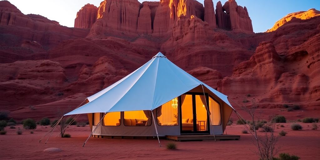 A unique desert dwelling near Antelope Canyon at sunset.