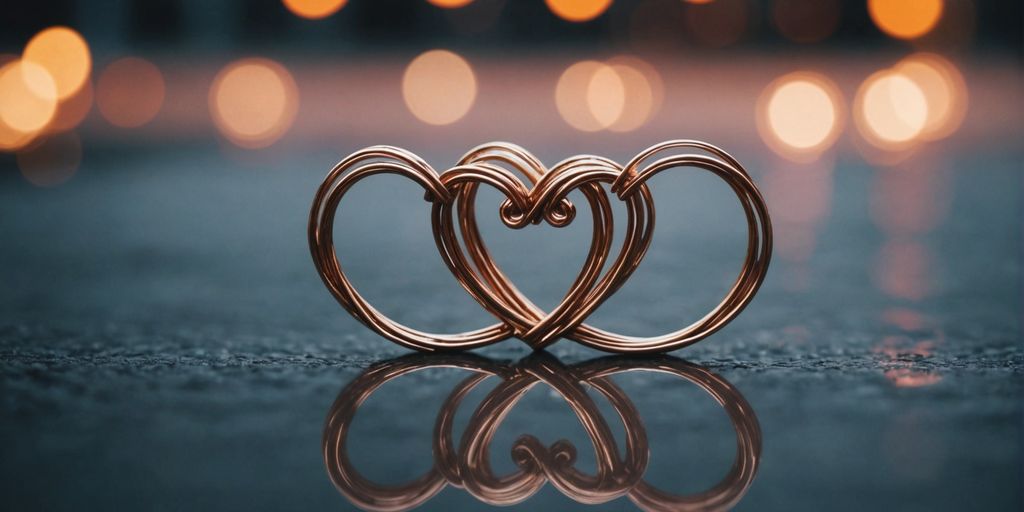 Three hearts intertwined symbolizing polyamorous love and relationships.