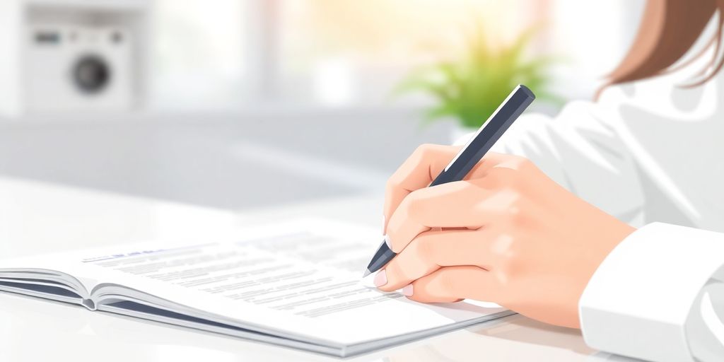 Close-up of a person's hand holding a pen.