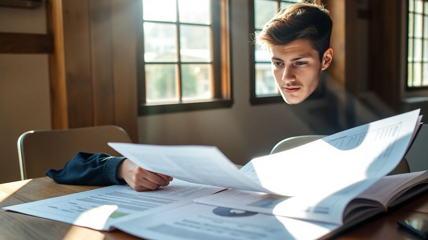 Antreprenor examinând planul de afaceri