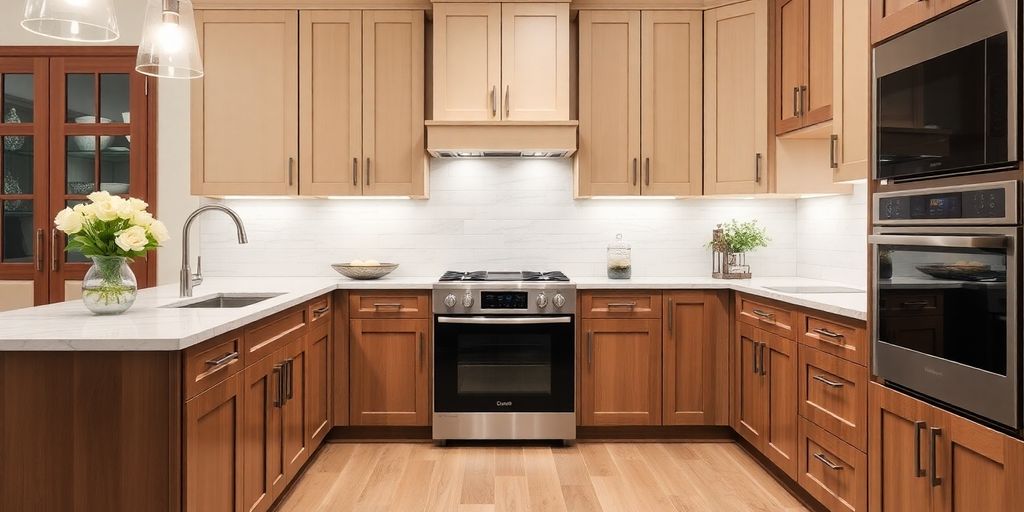 Elegant kitchen with stunning Brookhaven cabinets and modern finishes.