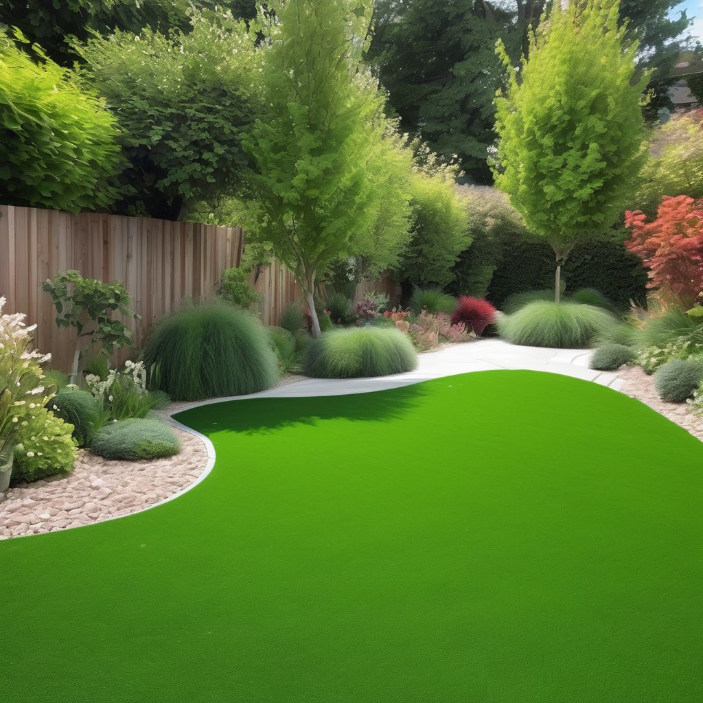 artificial grass in a beautiful garden showcasing environmental benefits