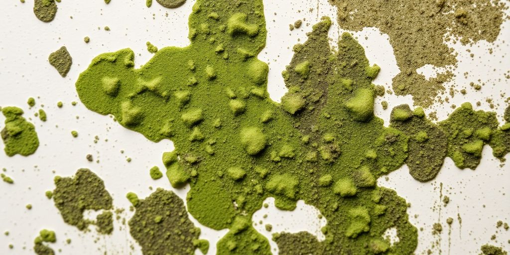 Close-up of mold on a damp wall.