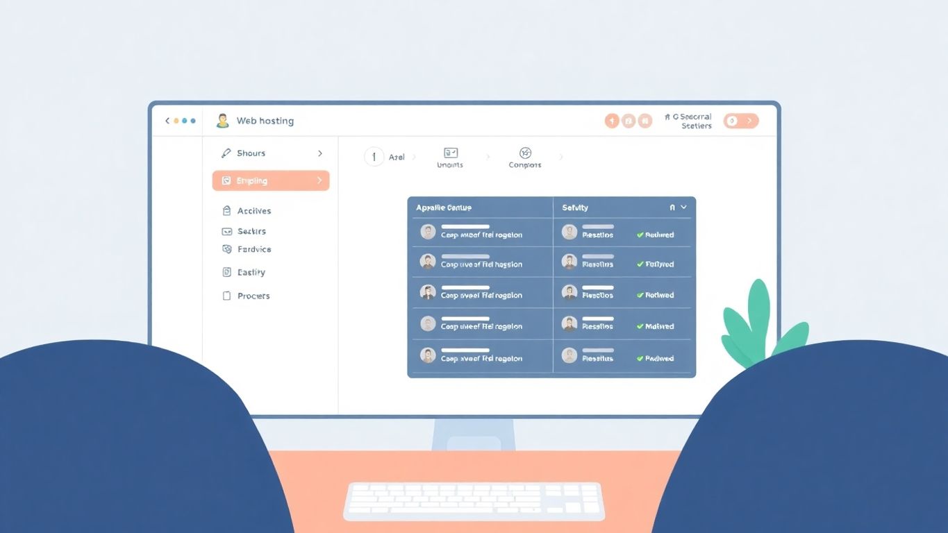 Illustrasjon av brukervennlig kontrollpanel for webhotell.