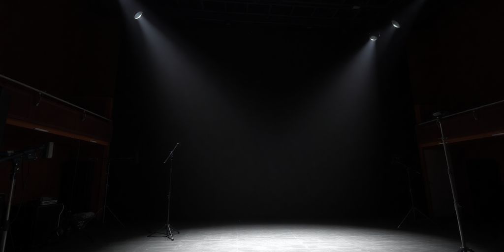 Spotlight illuminating a theater stage