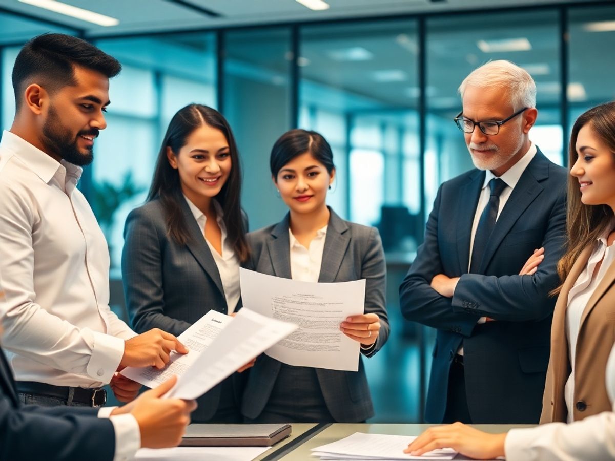 Discuție despre consultanță juridică între oameni de afaceri.