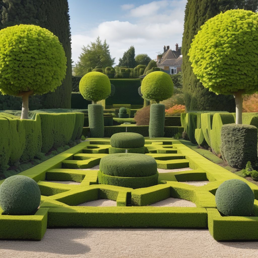 ornamental garden with advanced topiary designs