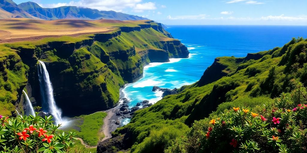 Scenic view of the Hana Highway in Maui, Hawaii.