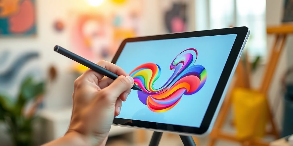 Illustrative image of a graphic designer's creative process.