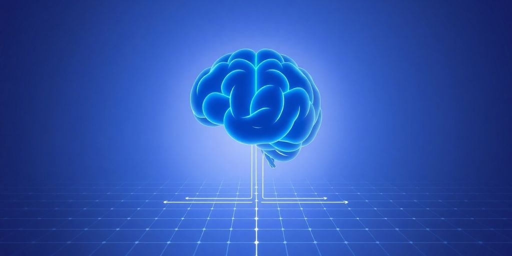 Simplistic AI brain linked to data grid.