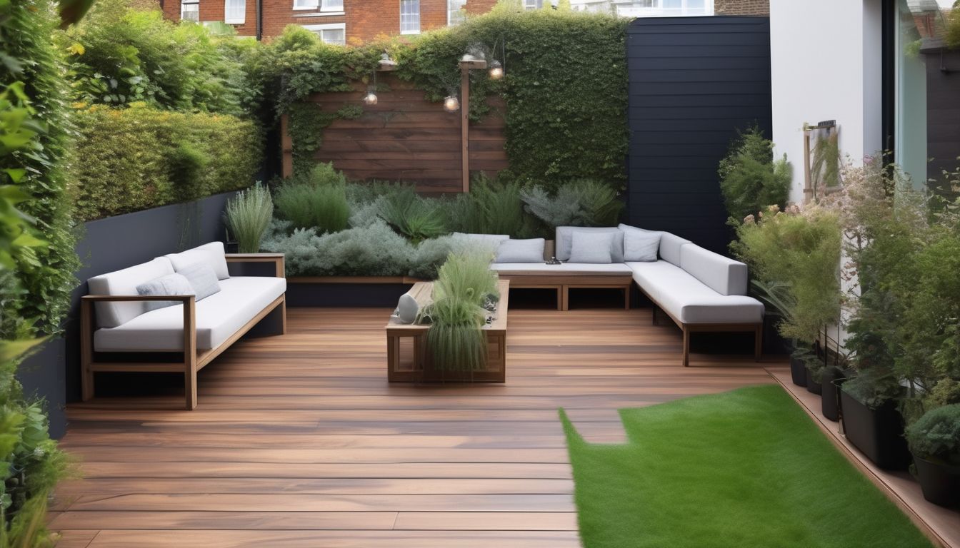 urban UK garden with small layout and space-saving design