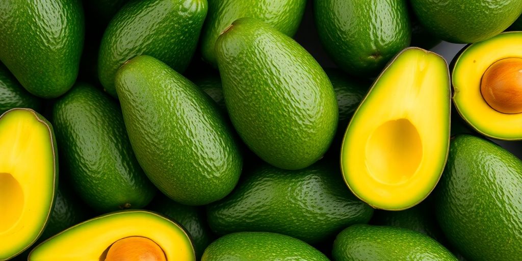 10 Benefícios do abacate - 10 Motivos para incluir no seu cardápio 2 Imagem de abacates frescos e cortados ao meio.