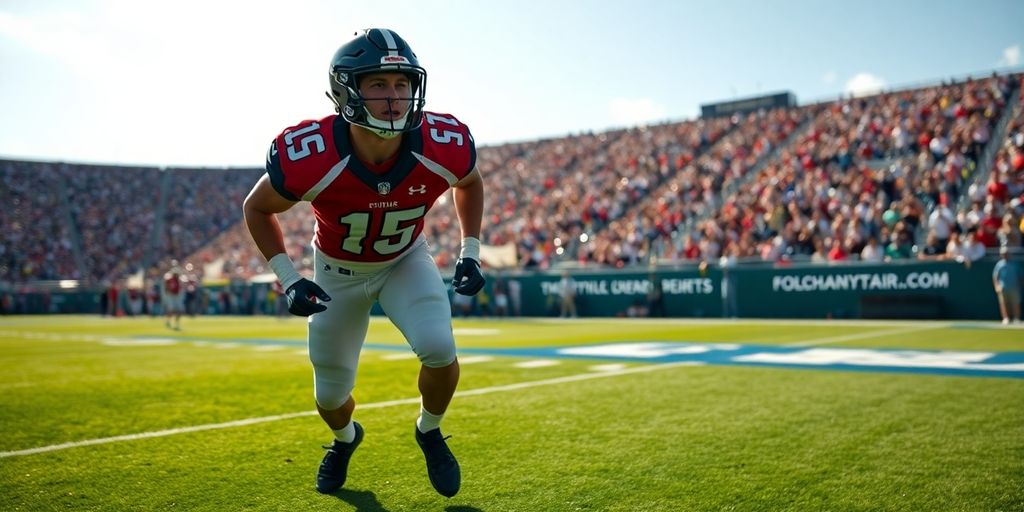 Football player on sunny Florida field
