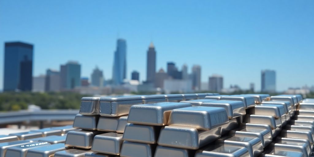 Silver bars, Dallas skyline