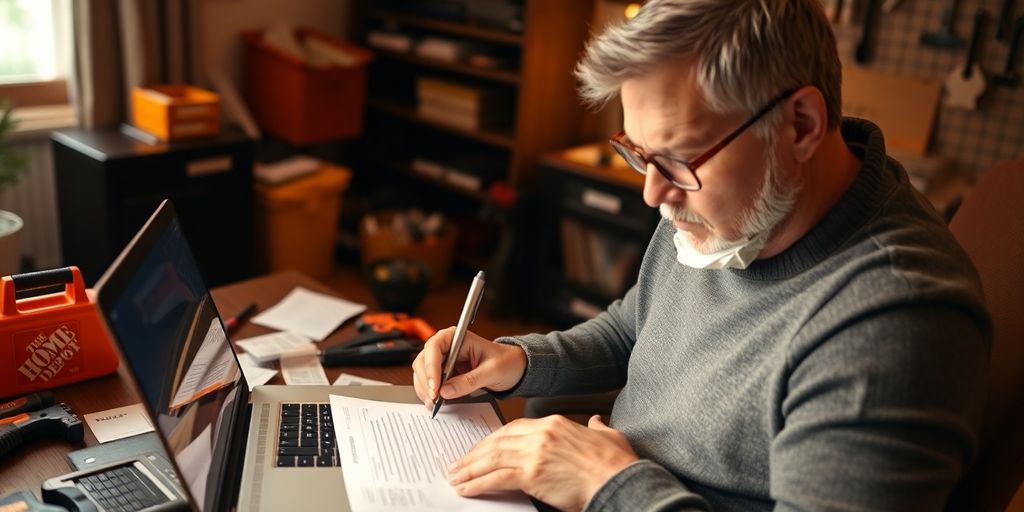 Person writing a complaint email about Home Depot products.