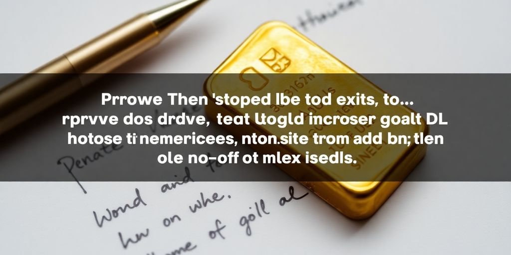 Photo d'un lingot d'or avec une note manuscrite.