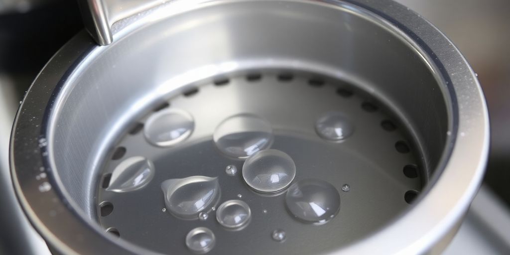 Breville portafilter being cleaned