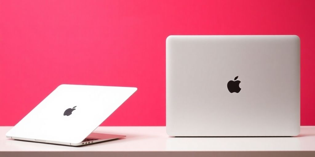 صورة توضح الفرق في الوزن والأبعاد بين ماكبوك اير وبرو