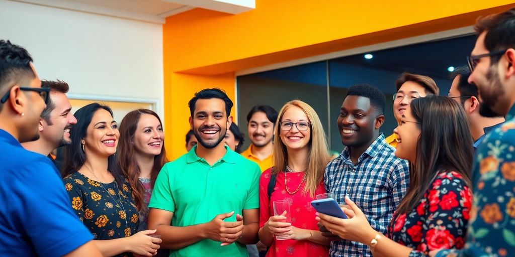 Community gathering focused on cryptocurrency collaboration and engagement.