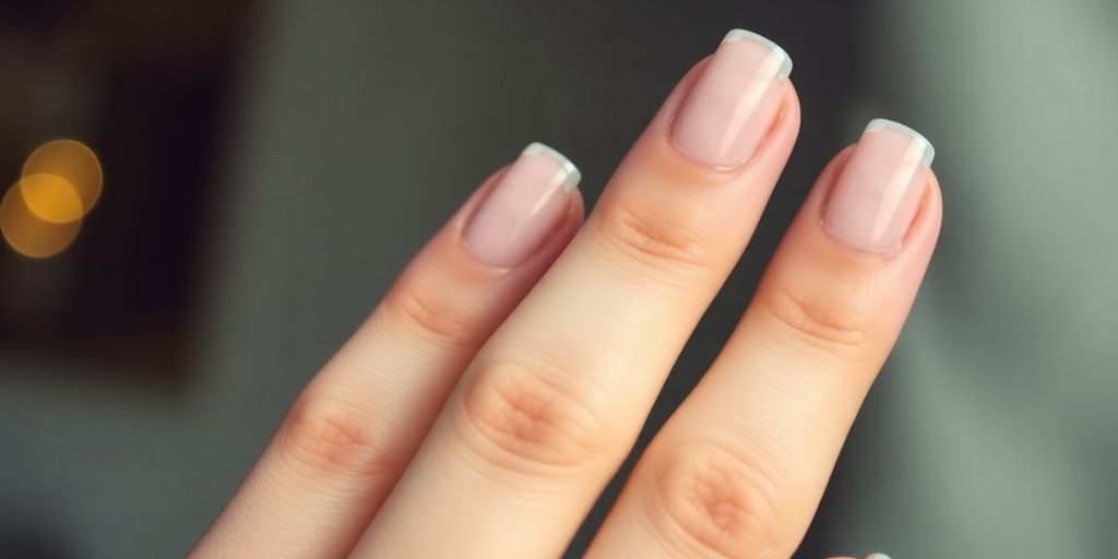 Unha de fibra de vidro bem cuidada e colorida.