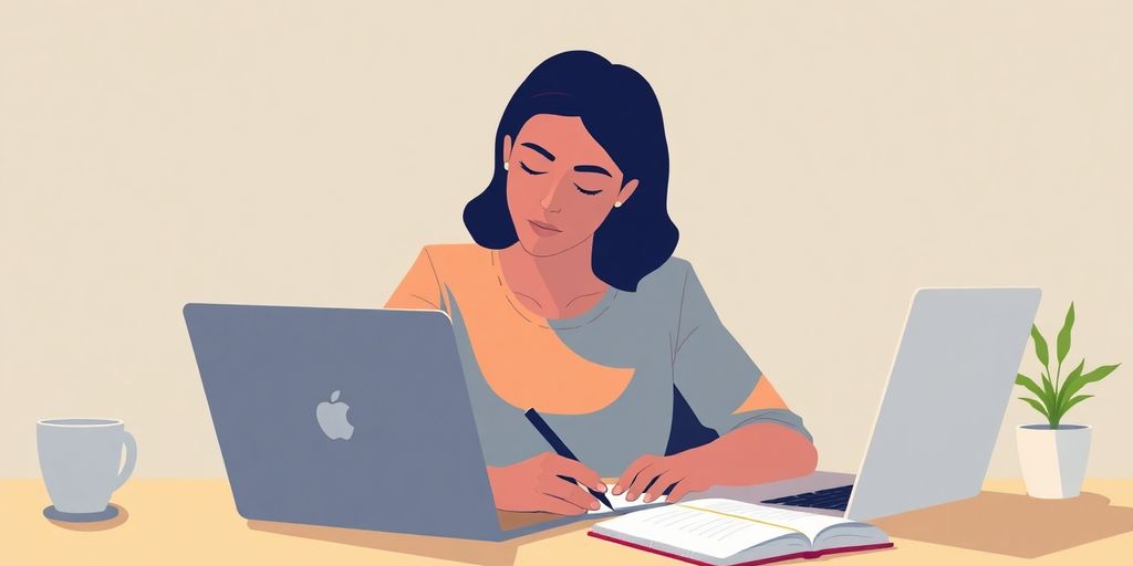 Person writing cover letter at desk