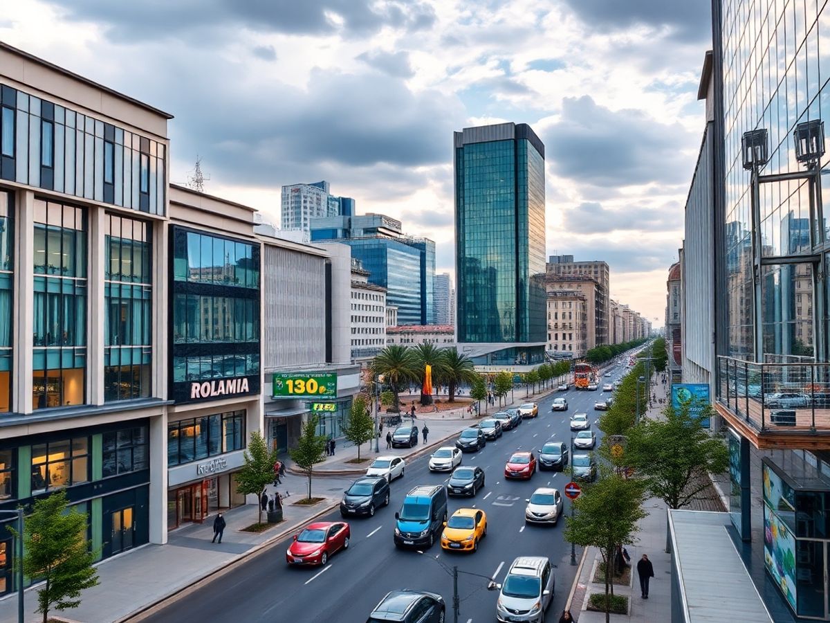Peisaj urban din România în vreme de criză economică.