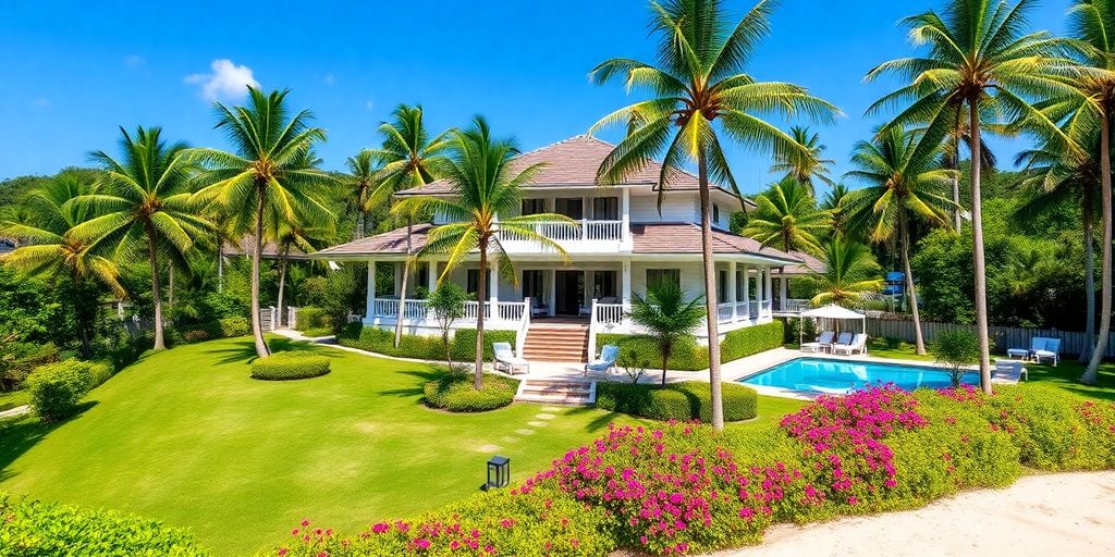 Luxurious villa in Koh Samui with beach view.