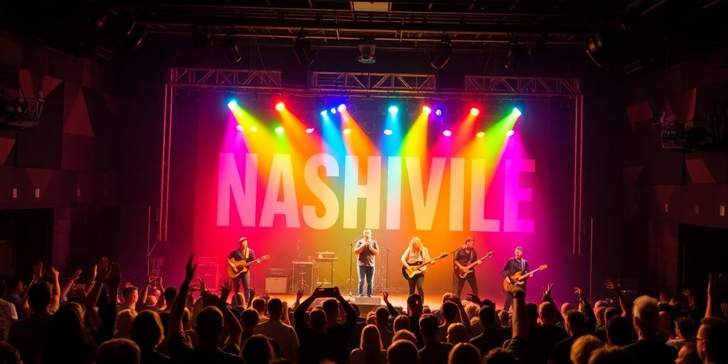 Live musicians performing in Nashville's energetic music scene.