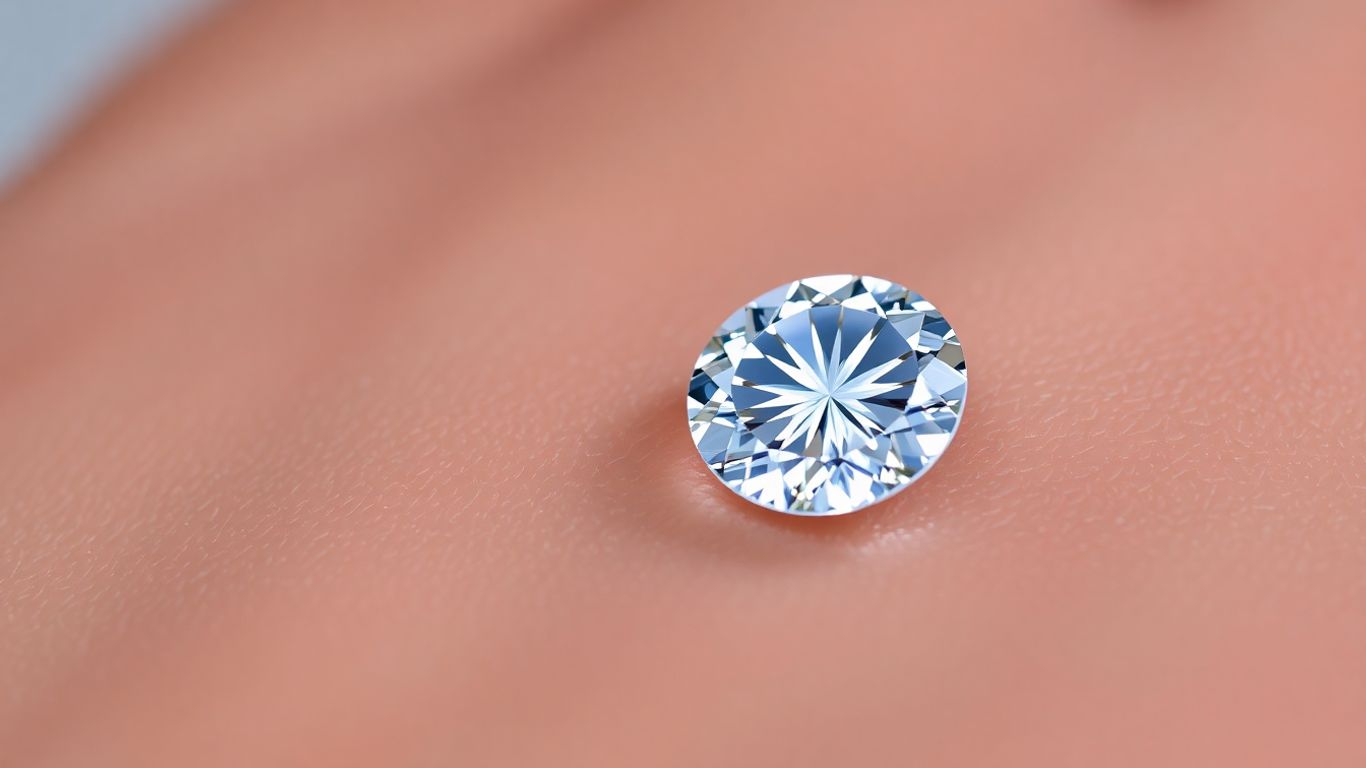 Moissanite gemstone on skin