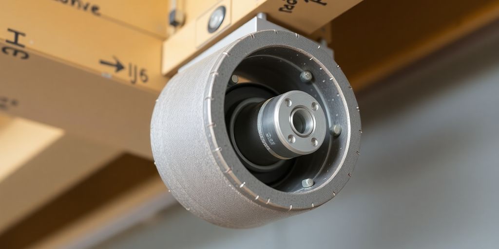 Photograph of a roller support in engineering applications.