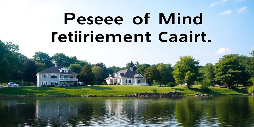 Maison de retraite paisible au bord d'un lac.