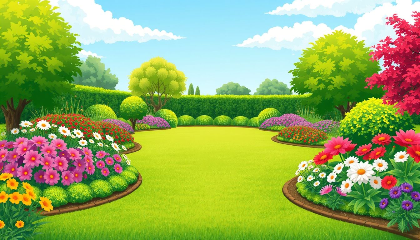 Beautifully landscaped garden with lush green turf